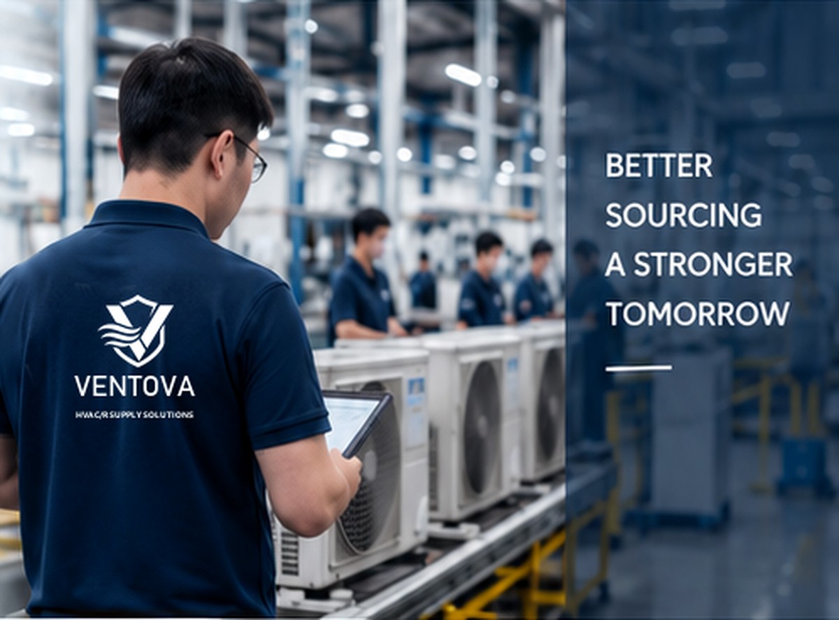 VENTOVA sourcing specialist coordinating an HVAC production line