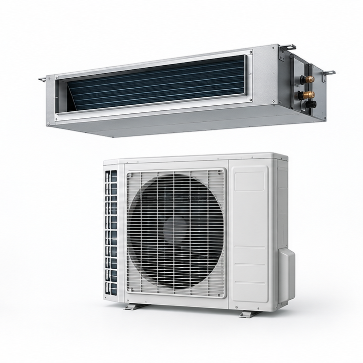 Central ducted air-conditioning system with outdoor unit